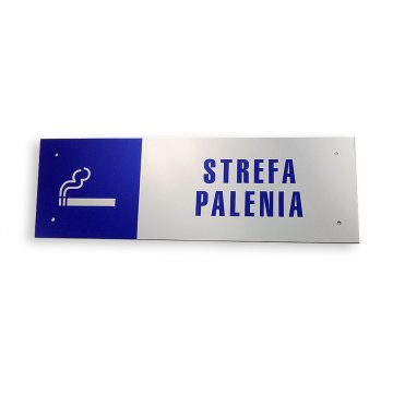 Tabliczka - strefa palenia - wym. 300x100mm - kolorowy druk UV