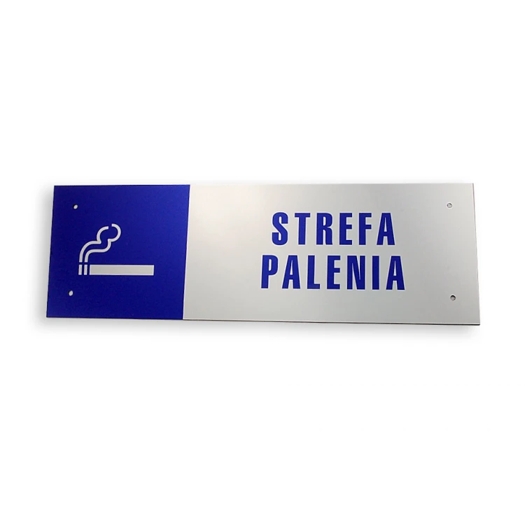 Tabliczka - strefa palenia - wym. 300x100mm - kolorowy druk UV