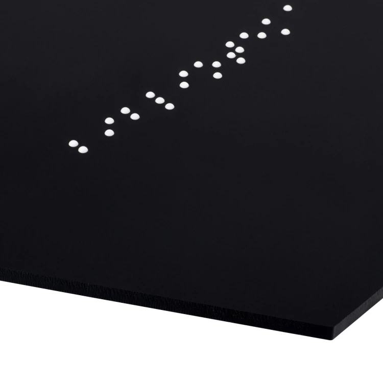 Tabliczka sześciokątna z pismem Braille'a - czarny matowy akryl - wym. 120x103mm - TAB594
