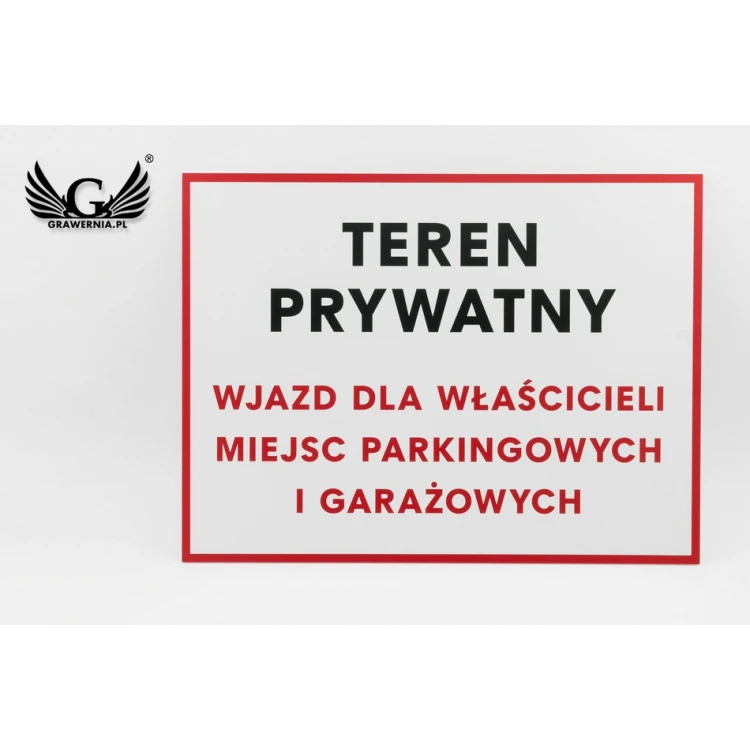 Tabliczka Teren Prywatny - wym. 400x300mm - PVC - kolorowy druk UV - TAB064