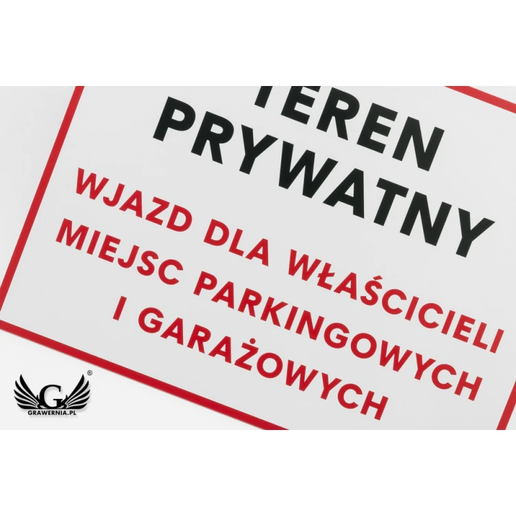 Tabliczka Teren Prywatny - wym. 400x300mm - PVC - kolorowy druk UV - TAB064