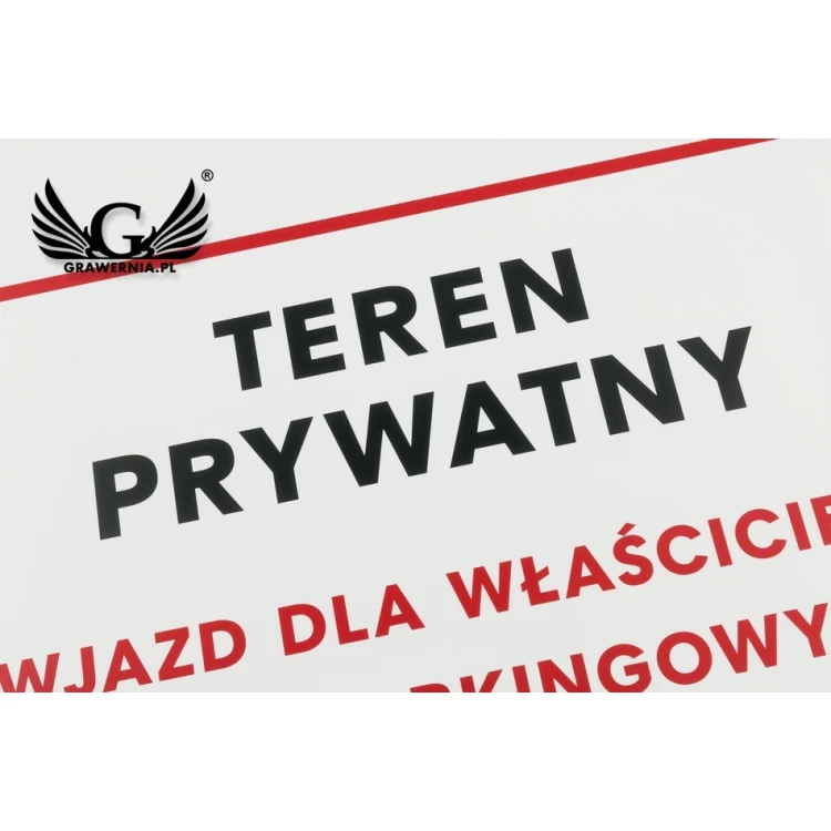 Tabliczka Teren Prywatny - wym. 400x300mm - PVC - kolorowy druk UV - TAB064