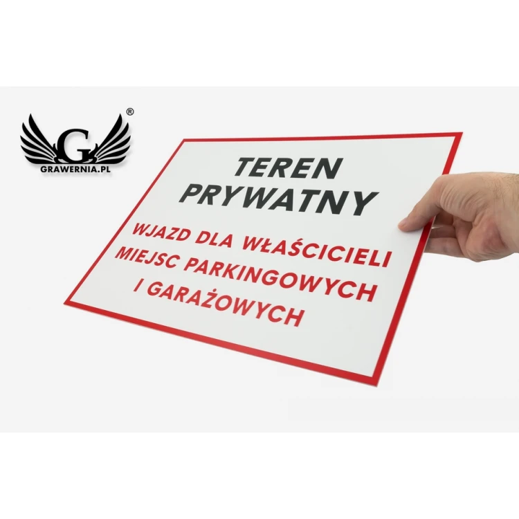 Tabliczka Teren Prywatny - wym. 400x300mm - PVC - kolorowy druk UV - TAB064