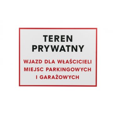 Tabliczka Teren Prywatny - wym. 400x300mm - PVC - kolorowy druk UV - TAB064