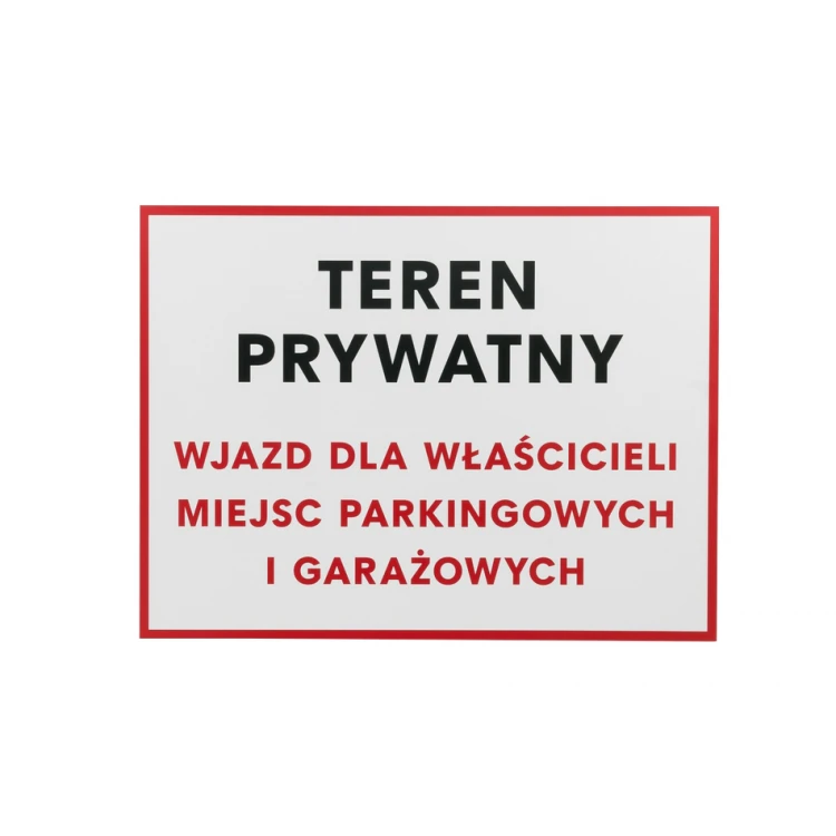 Tabliczka Teren Prywatny - wym. 400x300mm - PVC - kolorowy druk UV - TAB064
