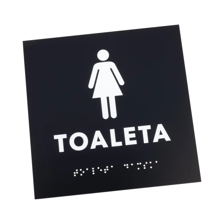 Toaleta damska - tabliczka z czarnego matowego akrylu - wym. 150x150mm - TT056