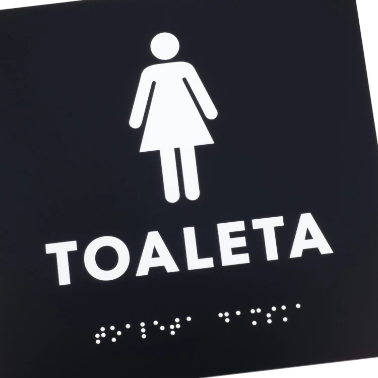 Toaleta damska - tabliczka z czarnego matowego akrylu - wym. 150x150mm - TT056