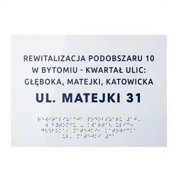 Tabliczka z białego dibondu z pismem Braille'a - wym. 297x210mm (A4) - TAB474