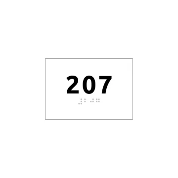 Numer - tabliczka z pismem Braille'a - wym. 100x70mm - PCW twarde - SIMPLE - TAB335