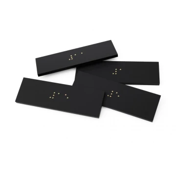 Tabliczka z dowolną numeracją w piśmie Braille'a - akryl czarny mat - wym. 50x25mm - DARK - TAB399 