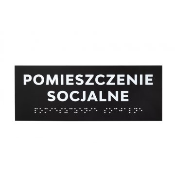 Tabliczka z pismem Braille'a - akryl czarny mat - wym. 200x75mm - DARK - TAB423 