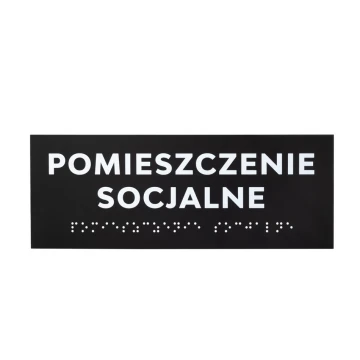 Tabliczka z pismem Braille'a - akryl czarny mat - wym. 200x75mm - DARK - TAB423 