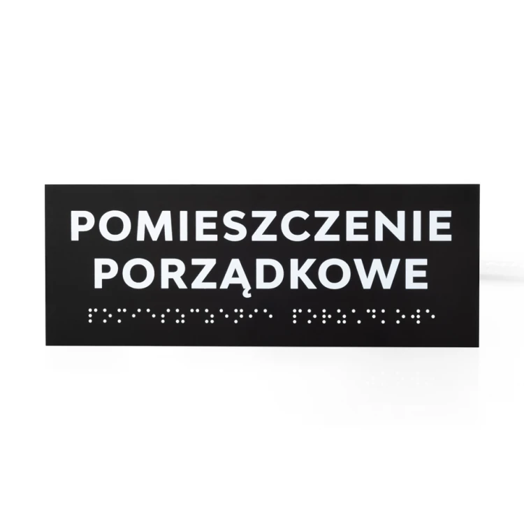 Tabliczka z pismem Braille'a - akryl czarny mat - wym. 200x75mm - DARK - TAB423 