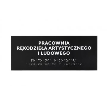 Tabliczka z pismem Braille'a - akryl czarny mat - wym. 250x100mm - DARK - TAB424