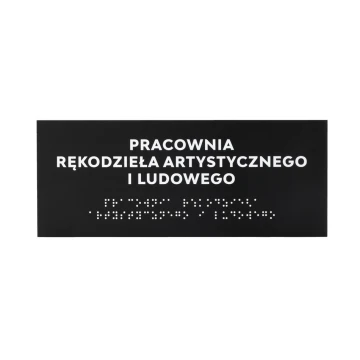 Tabliczka z pismem Braille'a - akryl czarny mat - wym. 250x100mm - DARK - TAB424