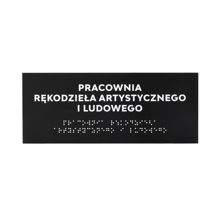 Tabliczka z pismem Braille'a - akryl czarny mat - wym. 250x100mm - DARK - TAB424