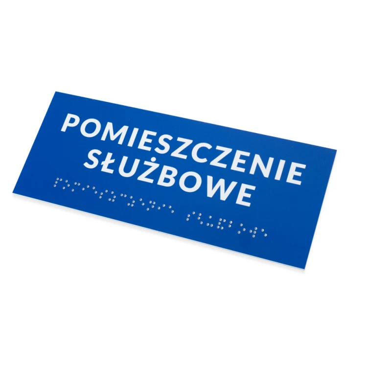 Tabliczka z pismem Braille'a - wym. 200x80mm - PCW twarde - DECO BLUE - TAB451