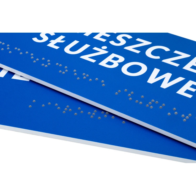 Tabliczka z pismem Braille'a - wym. 200x80mm - PCW twarde - DECO BLUE - TAB452
