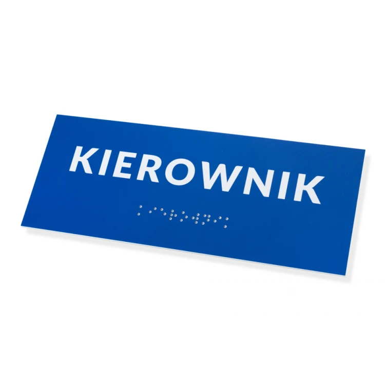 Tabliczka z pismem Braille'a - wym. 200x80mm - PCW twarde - DECO BLUE - TAB452