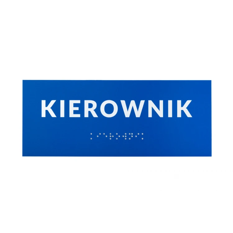 Tabliczka z pismem Braille'a - wym. 200x80mm - PCW twarde - DECO BLUE - TAB452