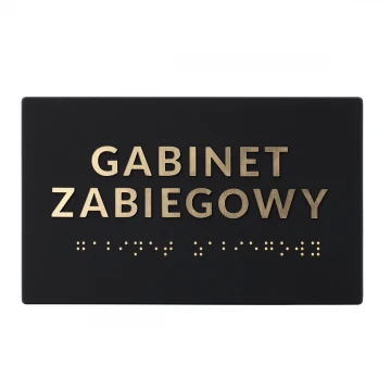 Tabliczka z pismem Braille'a - akryl czarny mat i laminat grawerski - wym. 160x93mm - TAB491