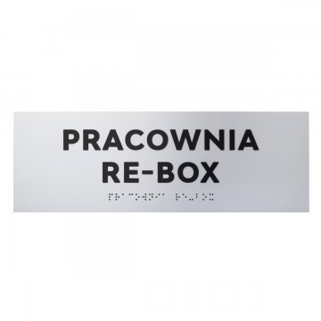 Tabliczka z wypukłymi literami i pismem Braille'a - laminat srebrny - wym. 295x100mm - TAB498