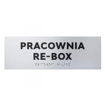 Tabliczka z wypukłymi literami i pismem Braille'a - laminat srebrny - wym. 295x100mm - TAB498