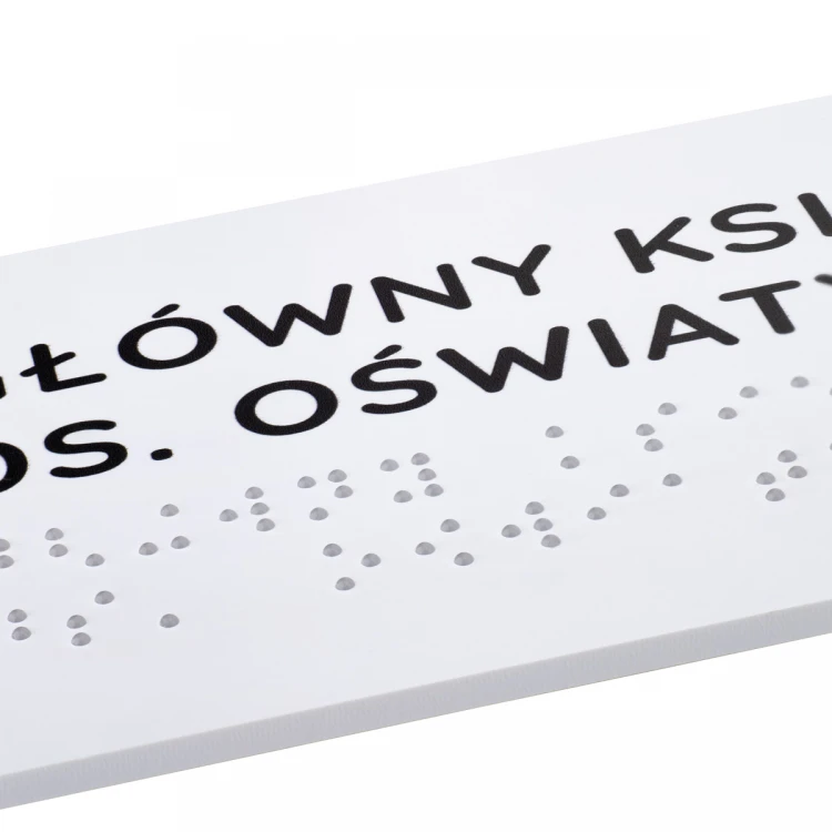 Tabliczka z pismem Braille'a - wym. 260x80mm - PCW twarde - SUNNY - TAB510