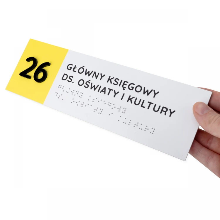 Tabliczka z pismem Braille'a - wym. 260x80mm - PCW twarde - SUNNY - TAB510