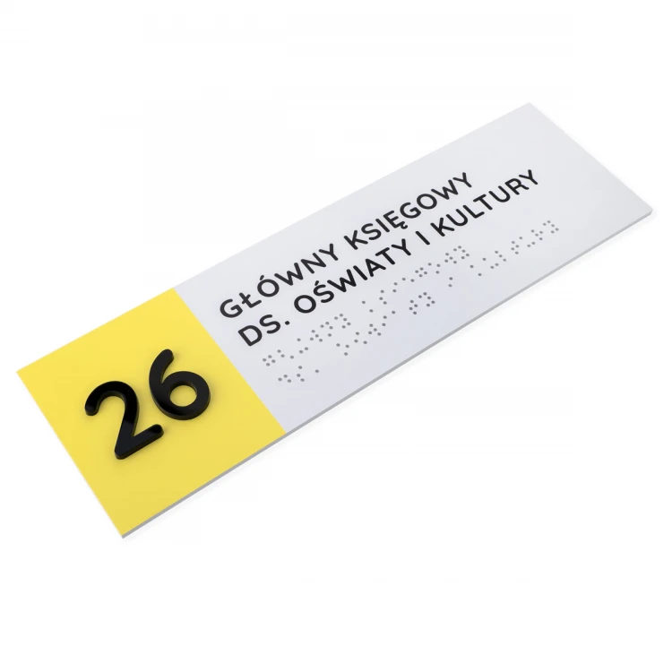 Tabliczka z pismem Braille'a - wym. 260x80mm - PCW twarde - SUNNY - TAB510