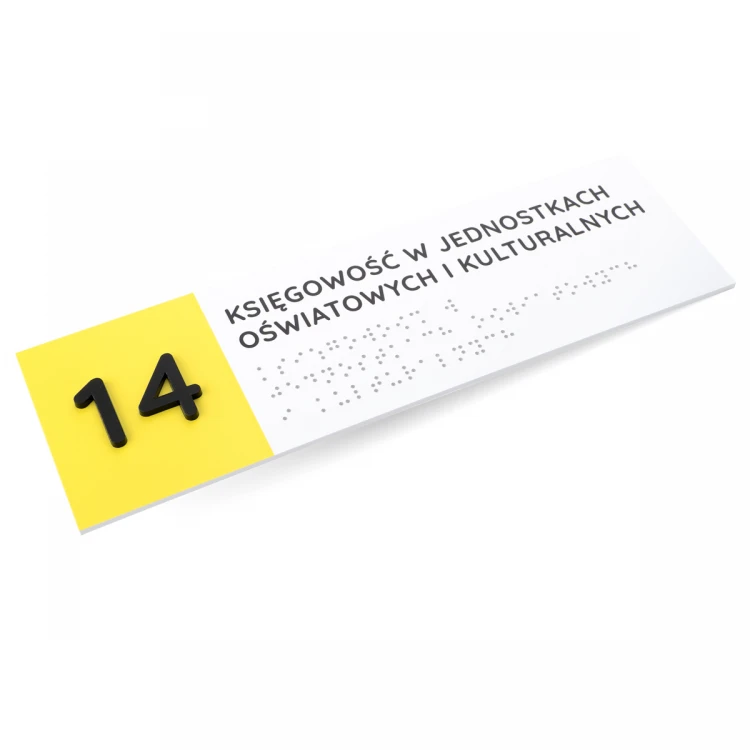 Tabliczka z pismem Braille'a - wym. 260x80mm - PCW twarde - SUNNY - TAB511