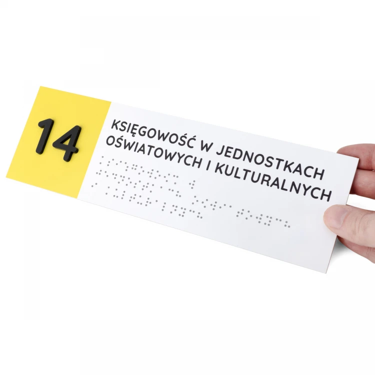 Tabliczka z pismem Braille'a - wym. 260x80mm - PCW twarde - SUNNY - TAB511