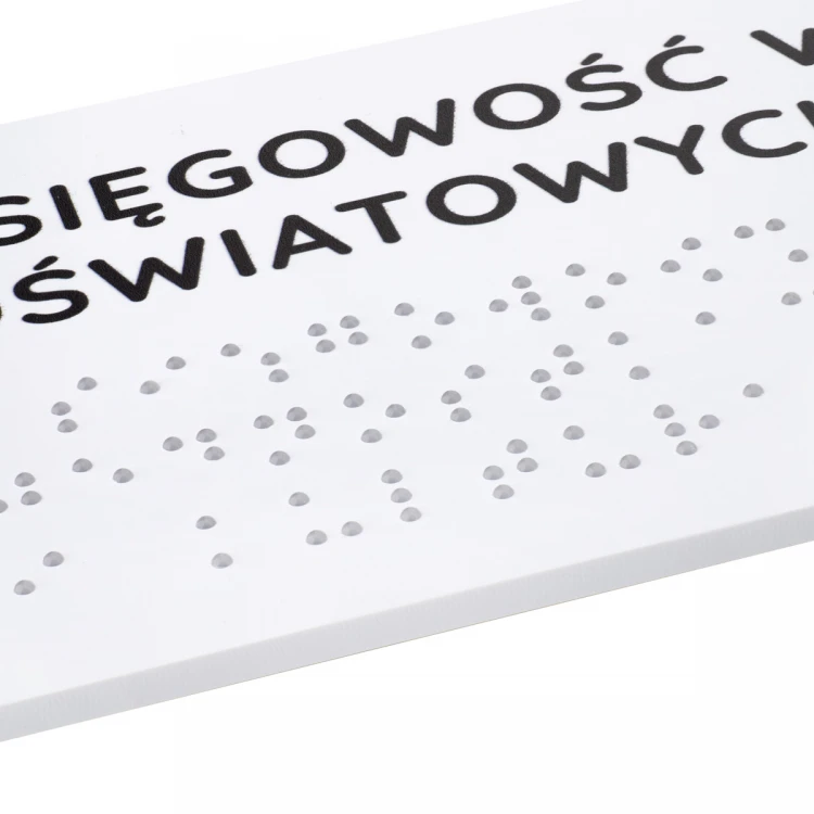 Tabliczka z pismem Braille'a - wym. 260x80mm - PCW twarde - SUNNY - TAB511