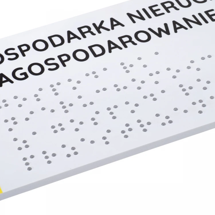 Tabliczka z pismem Braille'a - wym. 260x80mm - PCW twarde - SUNNY - TAB512 