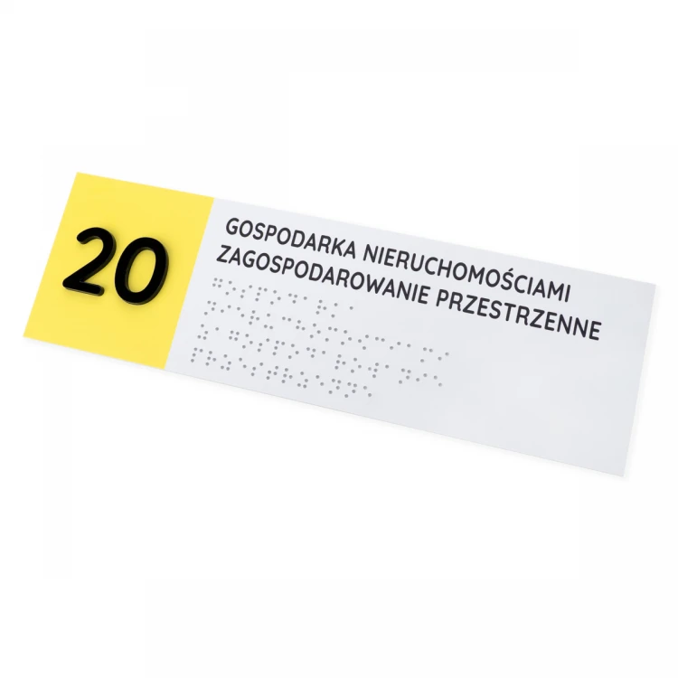 Tabliczka z pismem Braille'a - wym. 260x80mm - PCW twarde - SUNNY - TAB512 