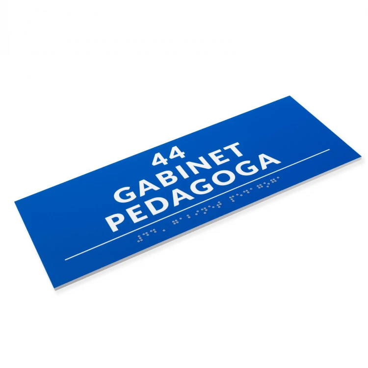 Tabliczka z pismem Braille'a - wym. 250x100mm - PCW twarde - DECO BLUE - TAB525