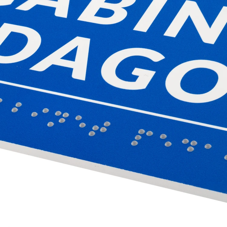 Tabliczka z pismem Braille'a - wym. 250x100mm - PCW twarde - DECO BLUE - TAB525