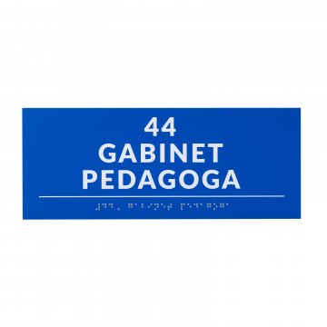 Tabliczka z pismem Braille'a - wym. 250x100mm - PCW twarde - DECO BLUE - TAB525