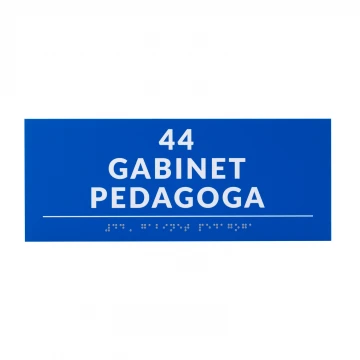 Tabliczka z pismem Braille'a - wym. 250x100mm - PCW twarde - DECO BLUE - TAB525