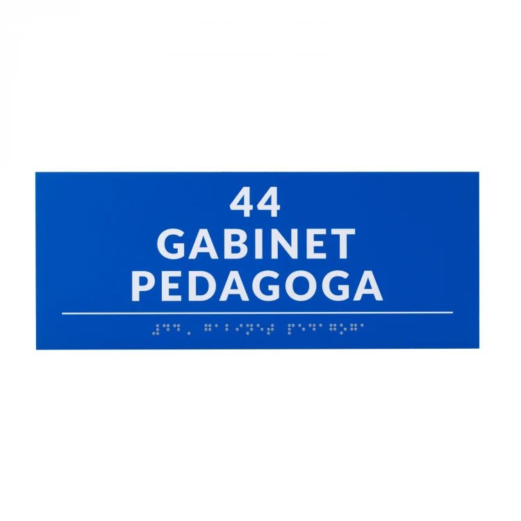 Tabliczka z pismem Braille'a - wym. 250x100mm - PCW twarde - DECO BLUE - TAB525