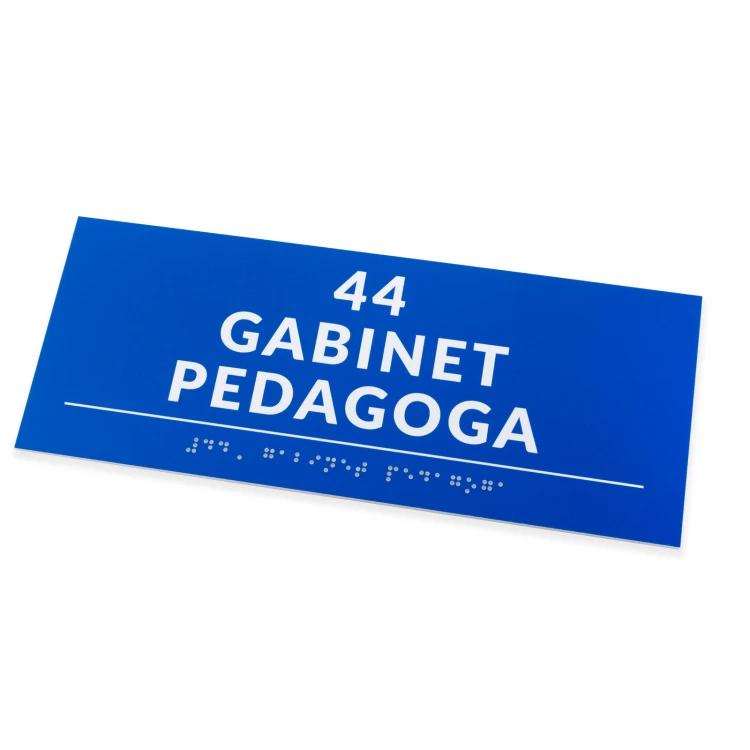 Tabliczka z pismem Braille'a - wym. 250x100mm - PCW twarde - DECO BLUE - TAB525