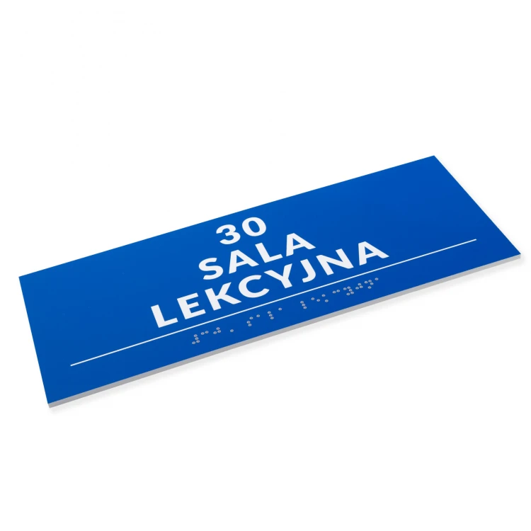 Tabliczka z pismem Braille'a - wym. 250x100mm - PCW twarde - DECO BLUE - TAB526