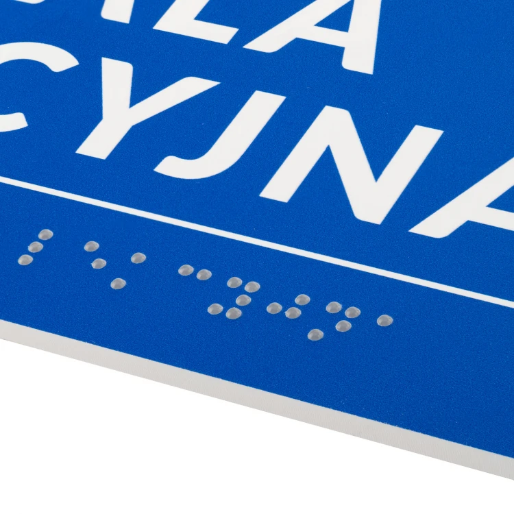 Tabliczka z pismem Braille'a - wym. 250x100mm - PCW twarde - DECO BLUE - TAB526
