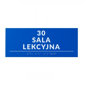 Tabliczka z pismem Braille'a - wym. 250x100mm - PCW twarde - DECO BLUE - TAB526