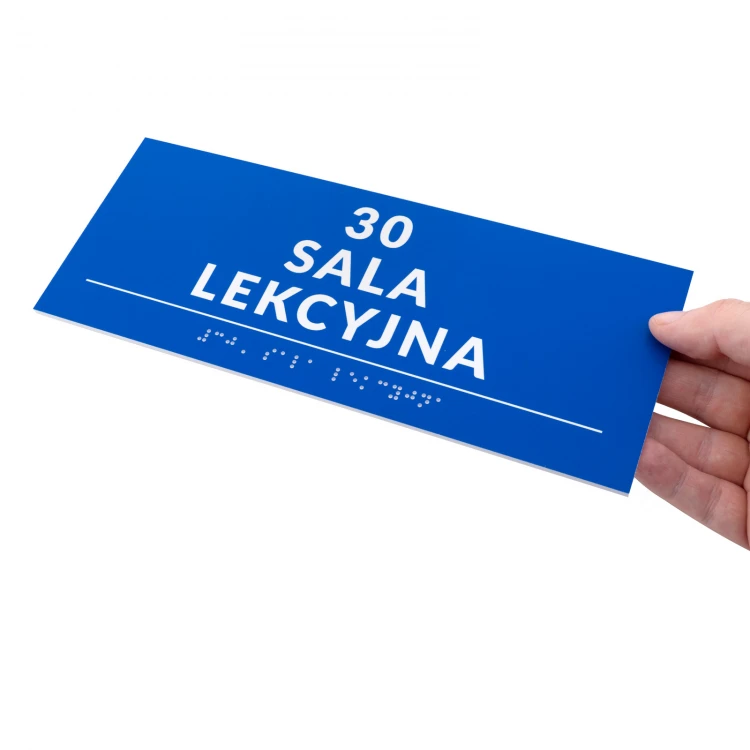Tabliczka z pismem Braille'a - wym. 250x100mm - PCW twarde - DECO BLUE - TAB526