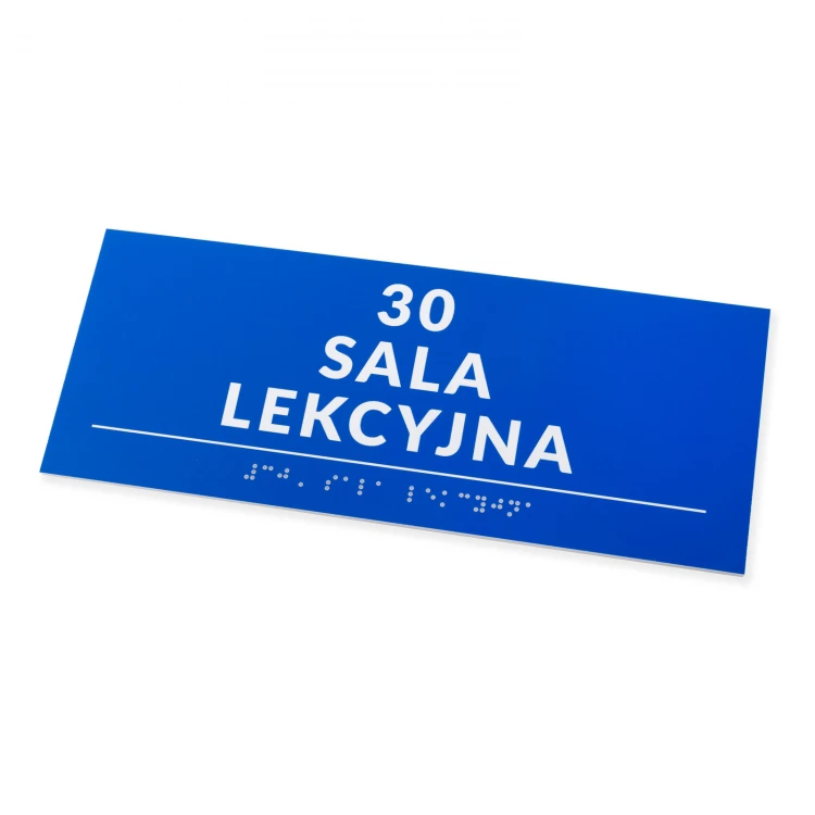 Tabliczka z pismem Braille'a - wym. 250x100mm - PCW twarde - DECO BLUE - TAB526