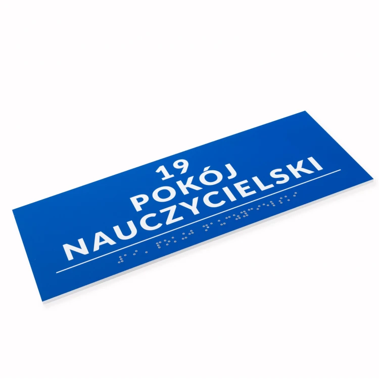 Tabliczka z pismem Braille'a - wym. 250x100mm - PCW twarde - DECO BLUE - TAB527 
