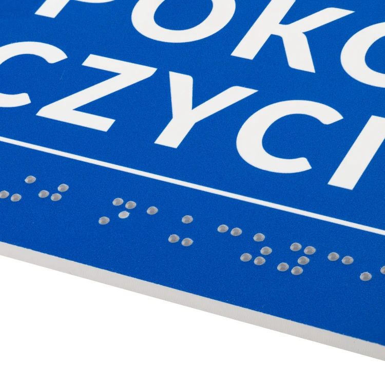 Tabliczka z pismem Braille'a - wym. 250x100mm - PCW twarde - DECO BLUE - TAB527 