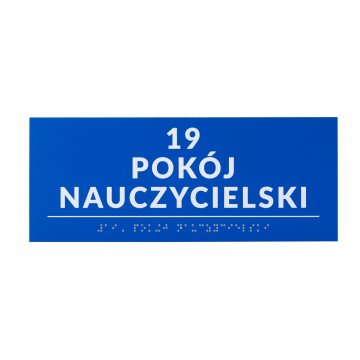 Tabliczka z pismem Braille'a - wym. 250x100mm - PCW twarde - DECO BLUE - TAB527 