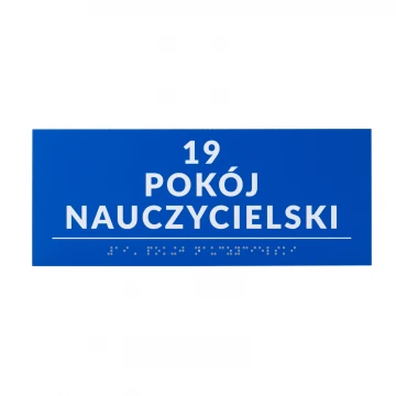 Tabliczka z pismem Braille'a - wym. 250x100mm - PCW twarde - DECO BLUE - TAB527 